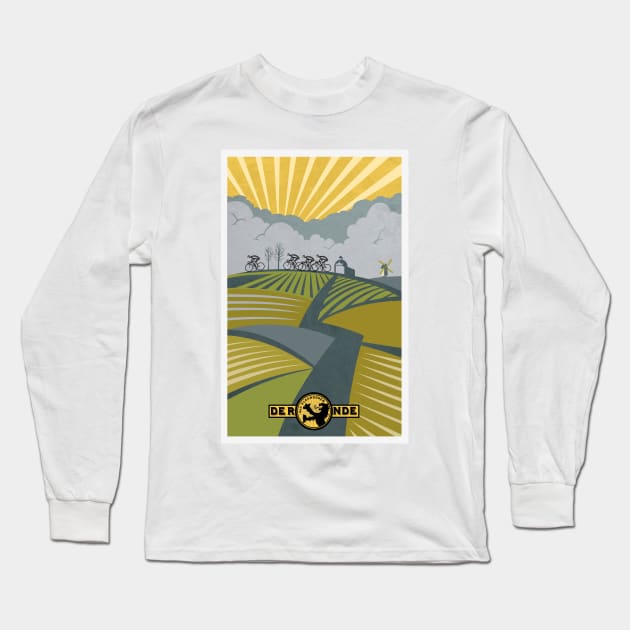 Retro Vlaanderen cycling poster Long Sleeve T-Shirt by SFDesignstudio